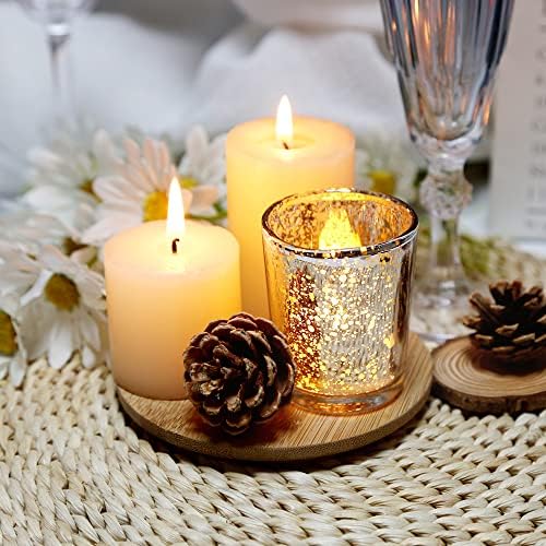 72pcs Gold Glass Tea Light Holders - Votive Candle Holders Bulk for Weddings Events - Glass Votives for Wedding Centerpieces, Christmas, Thanksgiving - Candle Accessories Decor (72, Gold) - Image 4