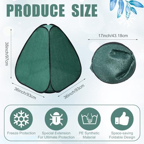 2 Pcs Plant Covers Freeze Protection, 36 x 36 x 38 in, Green - Image 2