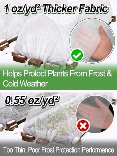 10 x 12 ft Plant Covers Freeze Protection, Easy-Cut Frost Cloth - Image 6