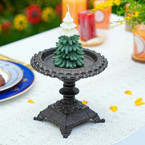 Sungmor Cast Iron Pillar Candle Holder-Rustic Style 5.9in Tall Candle Stand - Image 4