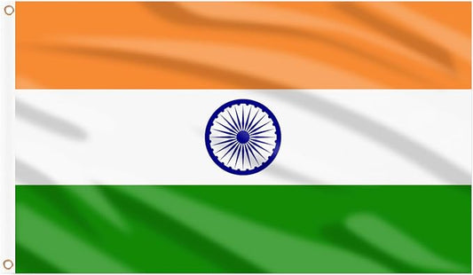 AhfuLife 2 Pcs India Flag Indian Flag 3x5 Ft, Large Indian National Flags for Outside - Double Side with Brass Eyelets for Olympic Party Decorations, Bar Garden Street Decoration Indoor Outdoor