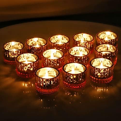 VOHO Mercury Gold Candle Holders for Wedding Decor, Tealight Candle Holder - Image 2