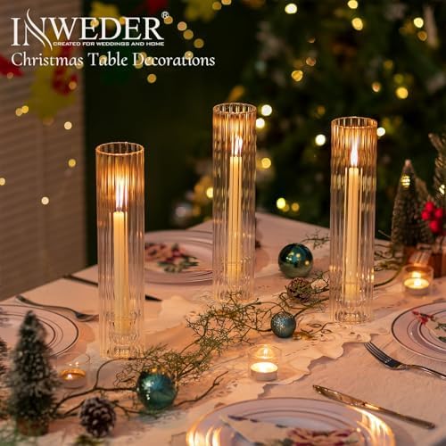 Hurricane Glass Candle Holders: 2.5" W x 12" H Cylinder Cover 6 Pcs - Image 2