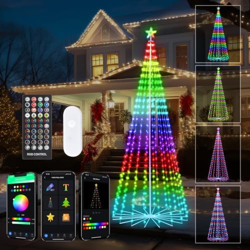 FANCILLUMA 10 FT 514 LED Outdoor Smart Christmas Cone Tree Lights by FANCILLUMA