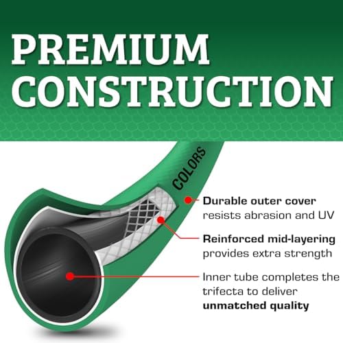 Flexzilla Colors Lead-In Garden Hose 5/8in. x 5ft., Lightweight All-Weather Water Hose, Durable and Flexible, Leak-Free Connections, Forest Green - Image 2
