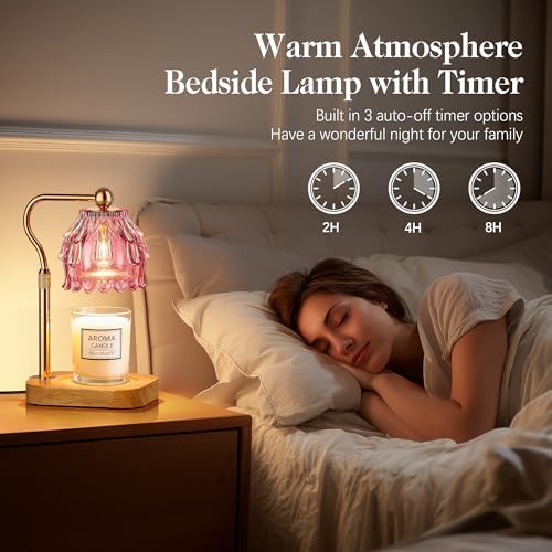 Candle Warmer Lamp with Timer Dimmer, Wax Melts Warmer Lamp for Gift, Pink - Image 5