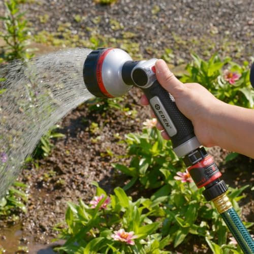 Eden Metal 6-Pattern Hose Nozzle: Thumb Operated, Heavy-Duty Aluminum Core - Image 4
