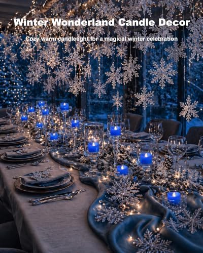 Homemory 24-Pack Navy Blue Remote Flameless Tea Light Candles, 400+ Hrs - Image 6