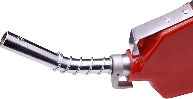 3/4" Inch Red NPT Automatic Shut-Off Fuel Nozzle,Fuel Hose Swivel,16GPM High Flow,BP Hand Guard,Hanging Hook 13/16" Spout,Fuel Transfer Pump Nozzle For Gasoline,Diesel,up to B20,E15,Kerosene