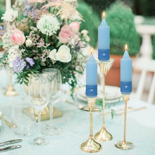 Unscented Dripless Taper Candles Blue 5INCH Smokeless Short Taper Candlesticks for Dinner Weddings Birthday Party Home Décor - Image 6