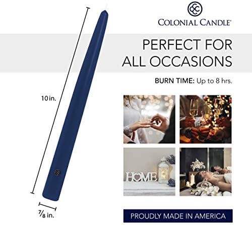 Colonial Candle Unscented Taper Candle, Handipt Collection, Indigo, 10 In, Pack of 12 - Up to 8 Hours Burn - Image 3
