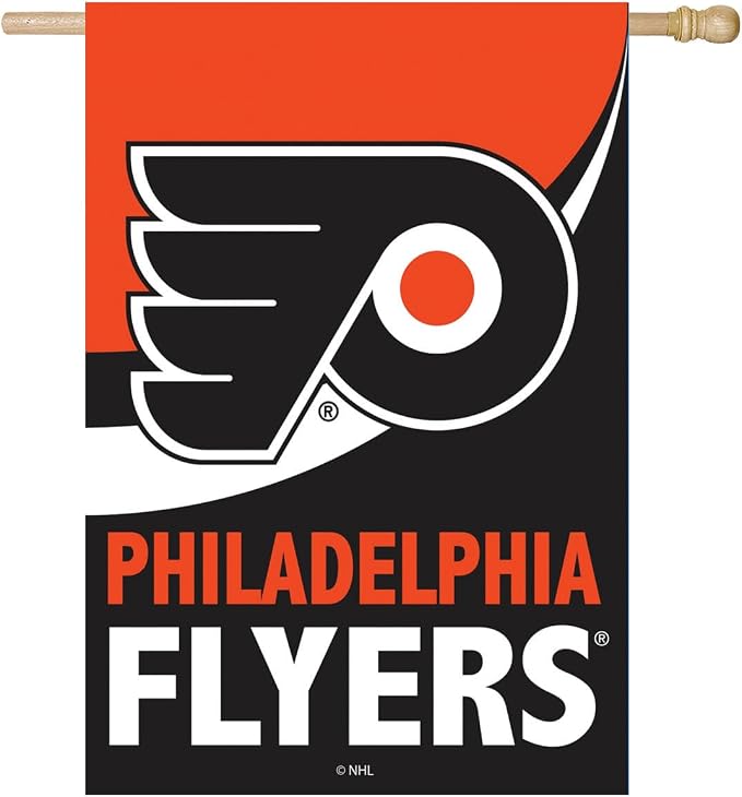 NHL Philadelphia Flyers House Flag, 28 x 44, Double Sided Garden Flags for Outside, Outdoor Flags & Banners for Gardens Patio, Indoor Wall Decor Flag for Room