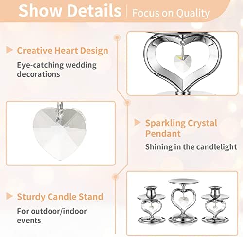 NUPTIO Unity Candle Holder for Wedding: Silver, Set of 3 - Image 5