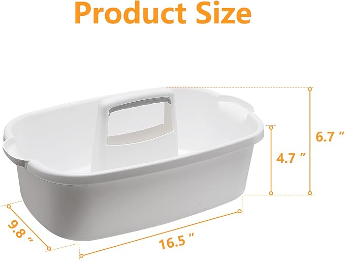 Goderewild 2 Pack Multi-Purpose Plastic Cleaning Caddy with Handle, Shower Caddy Organizer/Storage Basket/Totes Portable for Bathroom Supplies, Cleaning Products, Under Sink Tool. (blue+white)