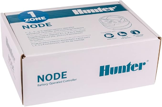Hunter Node-100-LS Battery Operated Sprinkler Timer, Waterproof Irrigation Controller for Valves, Outdoor, Easy Install, No Wiring Needed for Drip or Remote Systems (DC Solenoid Not Included)