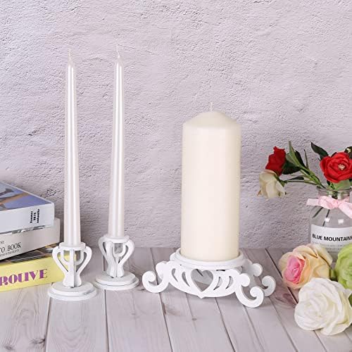 Wooden Unity Candle Holder Set, Wedding Ceremony Centerpiece Decor - Image 5