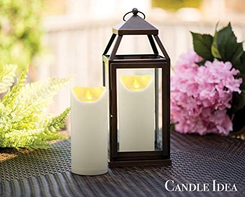 2 PCS 3"x7" Outdoor Waterproof Flameless LED Pillar Candles with Remote Timer, Battery Operated Electric Flickering Plastic Fake Candle for Halloween Christmas Lantern Decorations (Ivory) - Image 2