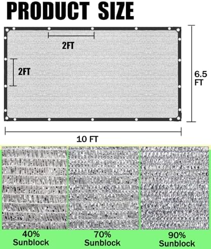 70% Reflective Aluminum Shade Cloth 6.5x10FT – All-Season Sun & Frost - Image 4