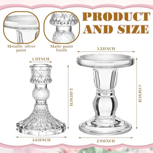 Irenare Unity Candles for Wedding Ceremony with Holder,Delicate - Image 3