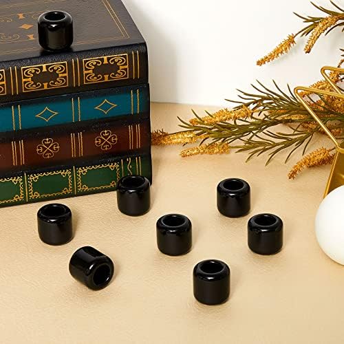 Suclain 20 Pcs 0.7 Inch Chime Candle Holder Small Candle Holders Ceramic Holder for Rituals, Spells, Vigil, Altar, Witchcraft, Wiccan Supplies (Balck) - Image 4