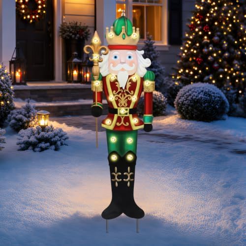 MUMTOP Christmas Yard Stake, Lighted Nutcracker Soldier Outdoor Decor by MUMTOP