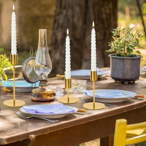 6 PCS Gold Candlestick Holders - Taper Candle Holders for Home Decor, Wedding, Dinning, Party, Anniversary - Image 6