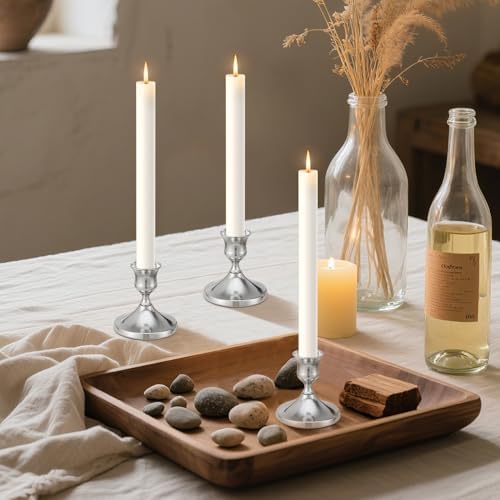 Candlestick Holders Taper Candle Holders, 24PCS Silver Candle Holder Set for Table Centerpiece, Vintage Candle Stand for Table Centerpieces, Home Decor,Weddings,Festival and Parties - Image 6