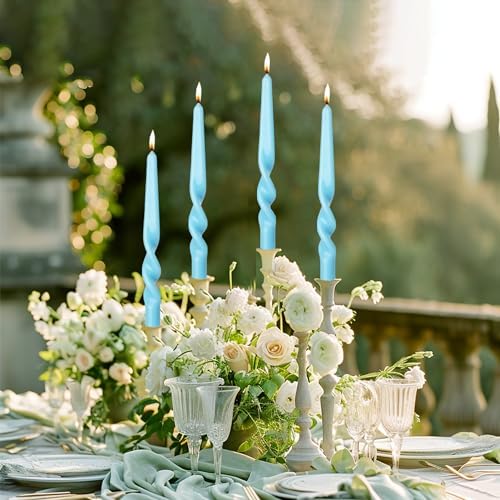 MAITREYA Green Spiral Taper Candles - Set of 4, 10 Inch (Baby Green) - Image 4