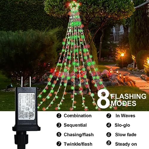 (New) Outdoor Christmas Decorations, 320 LED Hanging Twinkle Fairy String Lights Outside Tree Decoration Lights for Christmas, Yard, Garden, New Year, Wedding, Party (Red&Green) - Image 2