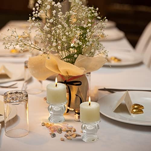 IYOUYA Clear Glass Candlestick Holders 24PCS, 2.1" H Taper Candle Holders Bulk for Pillar Candles, Taper Candles, Glass Candle Holders for Wedding, Party&Festival - Image 4