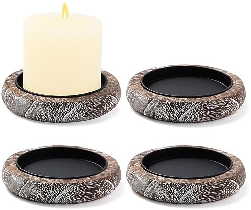 Hatway Wood Candle Holders for Pillar Candles by HighQualityWeddingSupplies