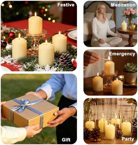 Pillar Candles Ivory Bulk 2x3Inch Unscented Candle for Votive 12Pack - Image 6