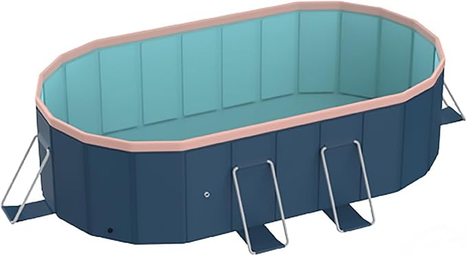 Montary Foldable Large Non-Inflatable Oval Swimming Pool for Family - Hard Plastic Shell, Oversized Thickened Design, Portable Collapsible Backyard Pool-78.7"x43.3"x20.5"