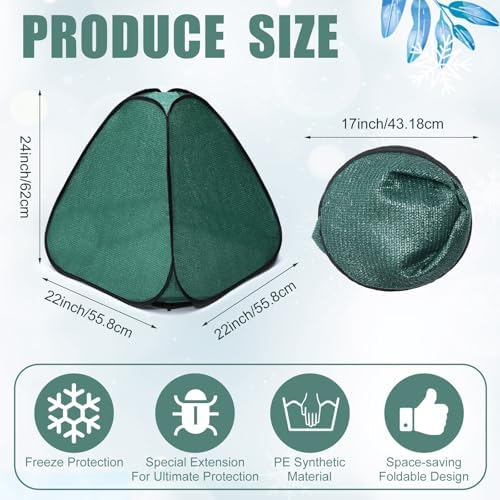 4 Pcs Plant Covers Freeze Protection, 22 x 22 x 24 in, Green - Image 2