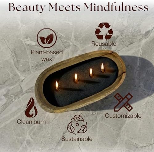 LILY LADUE Sand Candle Refill Kit - 1Lb/16Oz Black Pearled Candles Sand and Wicks (24) without Holder, Unscented Aroma Beads, Reusable Powder Pearls Bulk Wax Pearls for Refillable Pearlized Pellet Set - Image 6