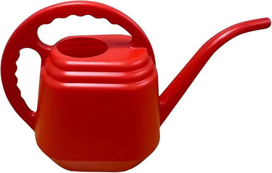 KP KOOL PRODUCTS One Gallon Red Watering Can – Drable Plastic Indoor & Outdoor Plant Waterer – Lightweight Garden Tool with Easy Pour Spout – Perfect for Flowers, Herbs, Lawns & Houseplants – 1 Pack