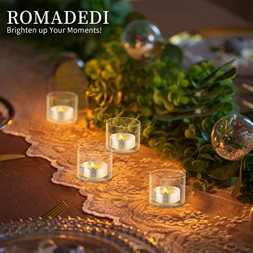 Romadedi Votive Tea Light Candle Holders, Mini Clear Glass, 12 pcs - Image 5
