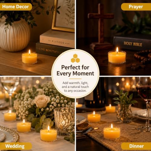 Beeswax Tea Light Candles Bulk 4 Hour Non Toxic Natural Pure Bees Wax - Image 7
