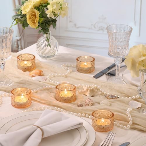 24 Pack Gold Tealight Candle Holders, Glass Votive Candle Holders Bulk - Image 3