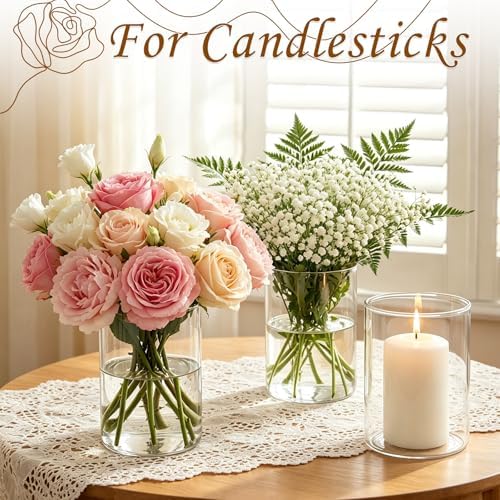12 Pack Small Glass Cylinder Vases for Centerpieces, 4 Inch - Image 4