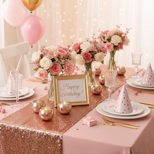 12 Pcs Rose Gold Candle Holders-Rose Gold centerpieces for Birthday Party, Wedding, Bridal Shower, Sweet 16. Mother's Day Brunch Table Decorations - Image 3