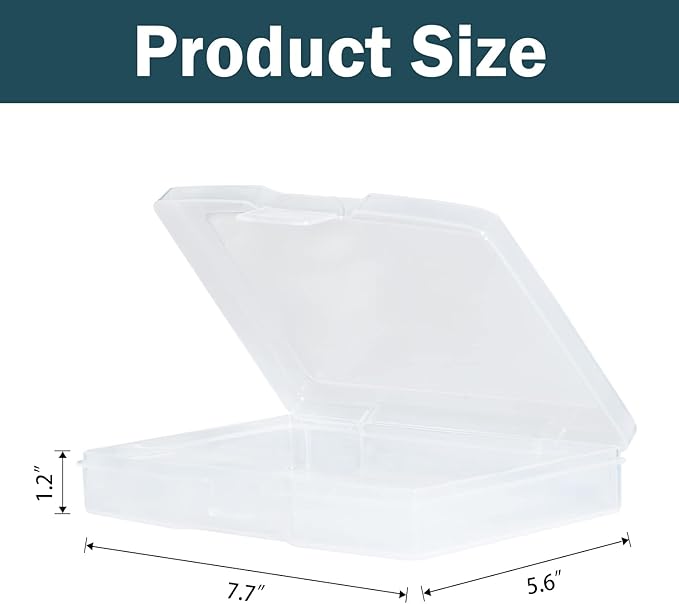 5" x 7" Photo Storage Case, 12 Inner Photo Organizer Keeper, Extra Large Storage Picture Boxes, Seed Storage, Transparent Craft Keeper (12 PACK)