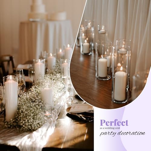 12Pack Glass Cylinder Vases for Centerpieces - 16 Inch Tall Flower Vase for Wedding Decorations, Floating Candle Holder Vase Bulk,Glass Hurricane Candle Holders for Table Shelf, Party, Home Decor - Image 6