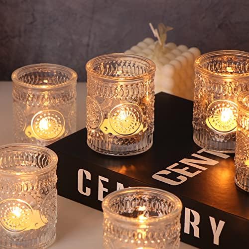 Lanttu 12 Pcs Clear Votive Candle Holder 2.1"x2.56" Tealight Candle Holder - Image 5