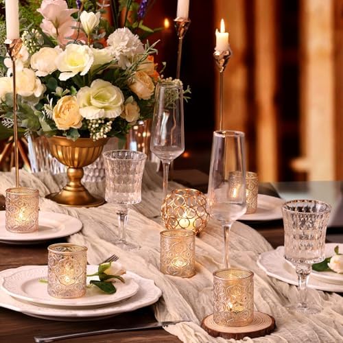 Volens 24pcs Gold Votive Candle Holders for Table Centerpiece, 2.16"x2.65"H - Image 4