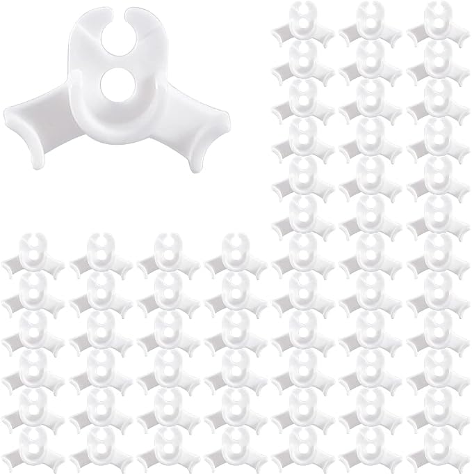 LucyPhy 60 Pack Plant Bender Angle Adjustable Plant Training Clips Low Stress Training Clips 90 Degrees Plant Stem(Circle Style,White)