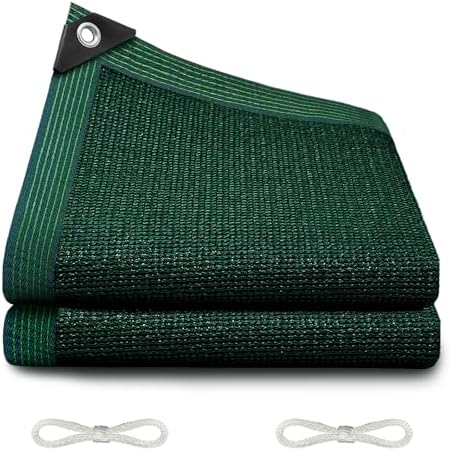 90% Blackish Green Shade Cloth, 6.5 x 6.5 ft with Reinforced Grommets by Glieskir