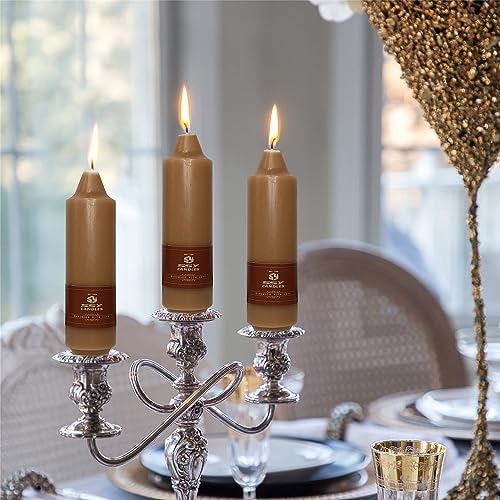 Summer Taper Candle Brown Candlesticks,Gedengni 5 inches Small Tapered Candles Short Candle Sticks Dripless Wax Candlestick for Home Dinner Wedding Party Women Gifts,7D-Brown - Image 4