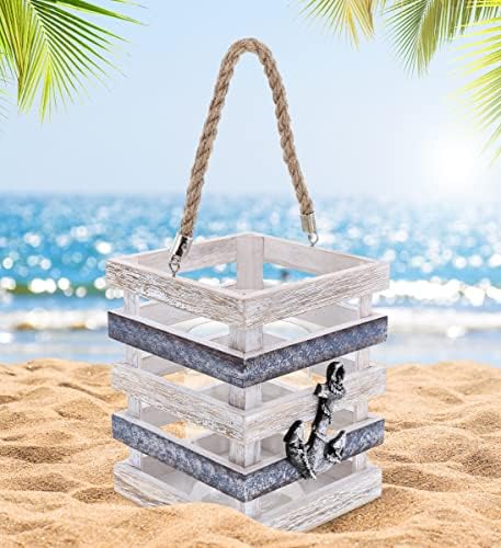 CoTa Global Ocean-Themed Silver Sea Hanging Candle Holder Lantern - 7 Inch - Image 5
