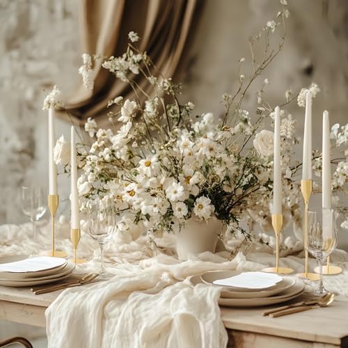 Gold Candlestick Holders, Metal Taper Candle Holders, Bulk Set of 15 - Image 4